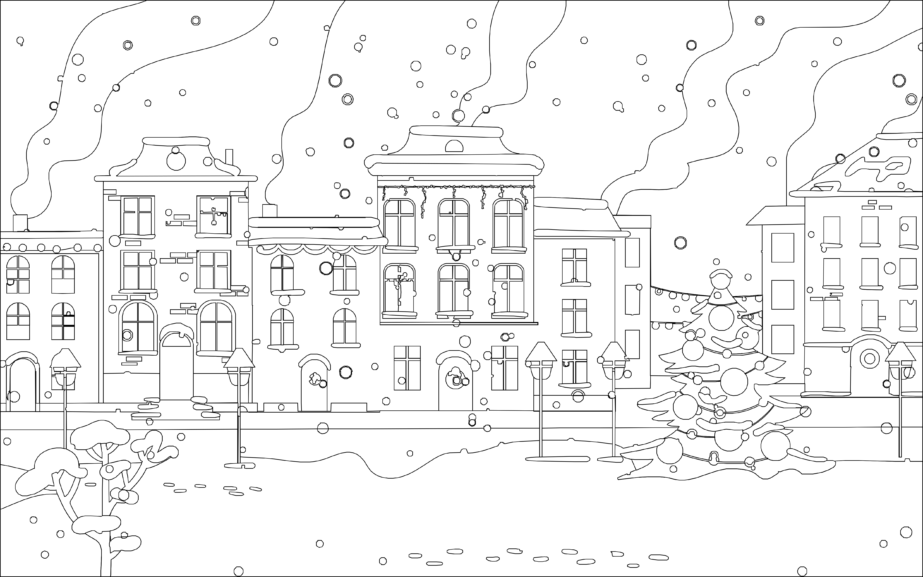 Adult Christmas - Coloring page