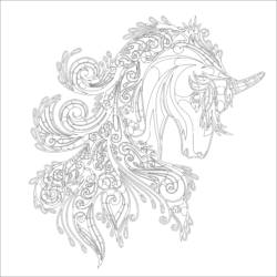 Adult Unicorn - Printable Coloring page