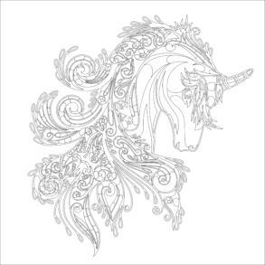 Adult Unicorn - Coloring page