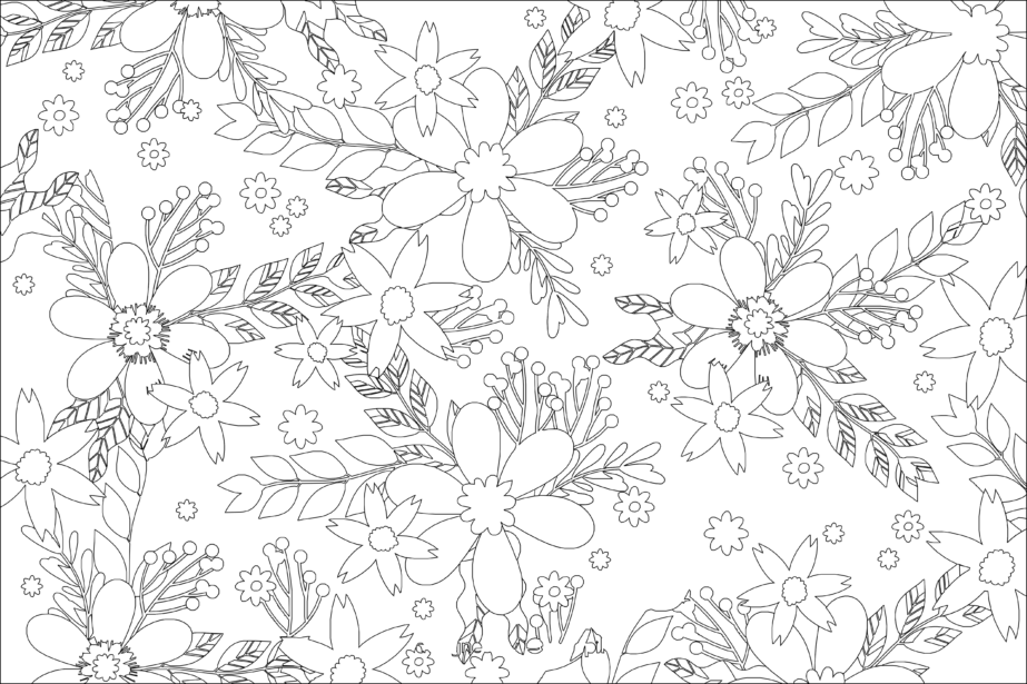 Adult Flowers - Coloring page