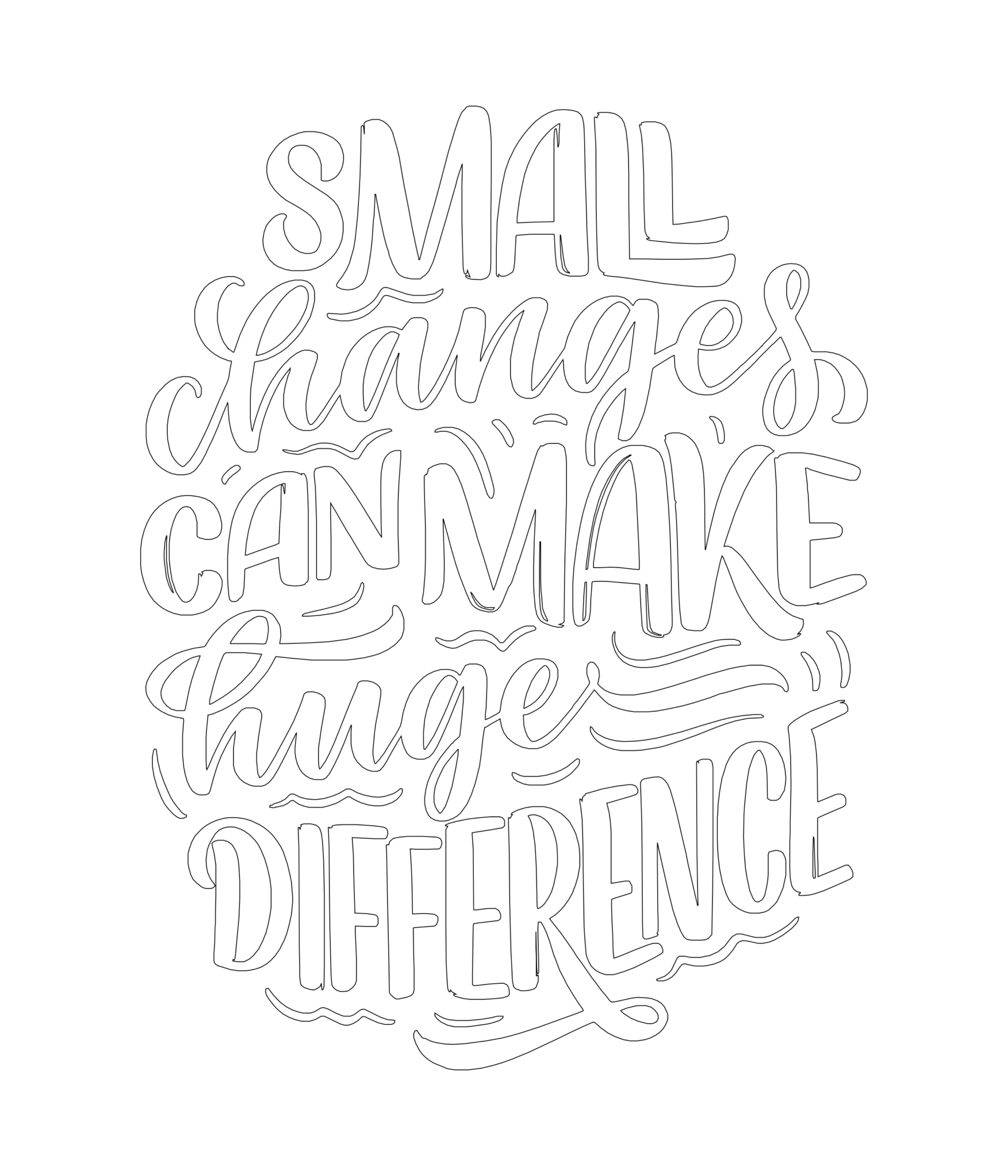 Small Changes Can Make Huge Difference coloring page