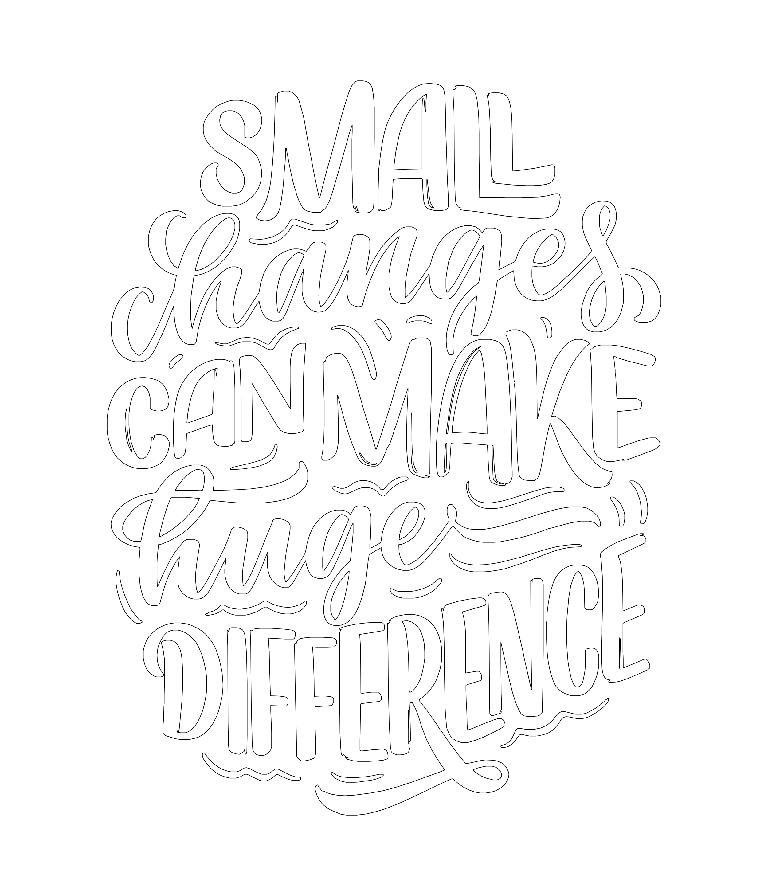 Small Changes Can Make Huge Difference - Coloring page