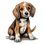 Beagle Dog Coloring Page 2