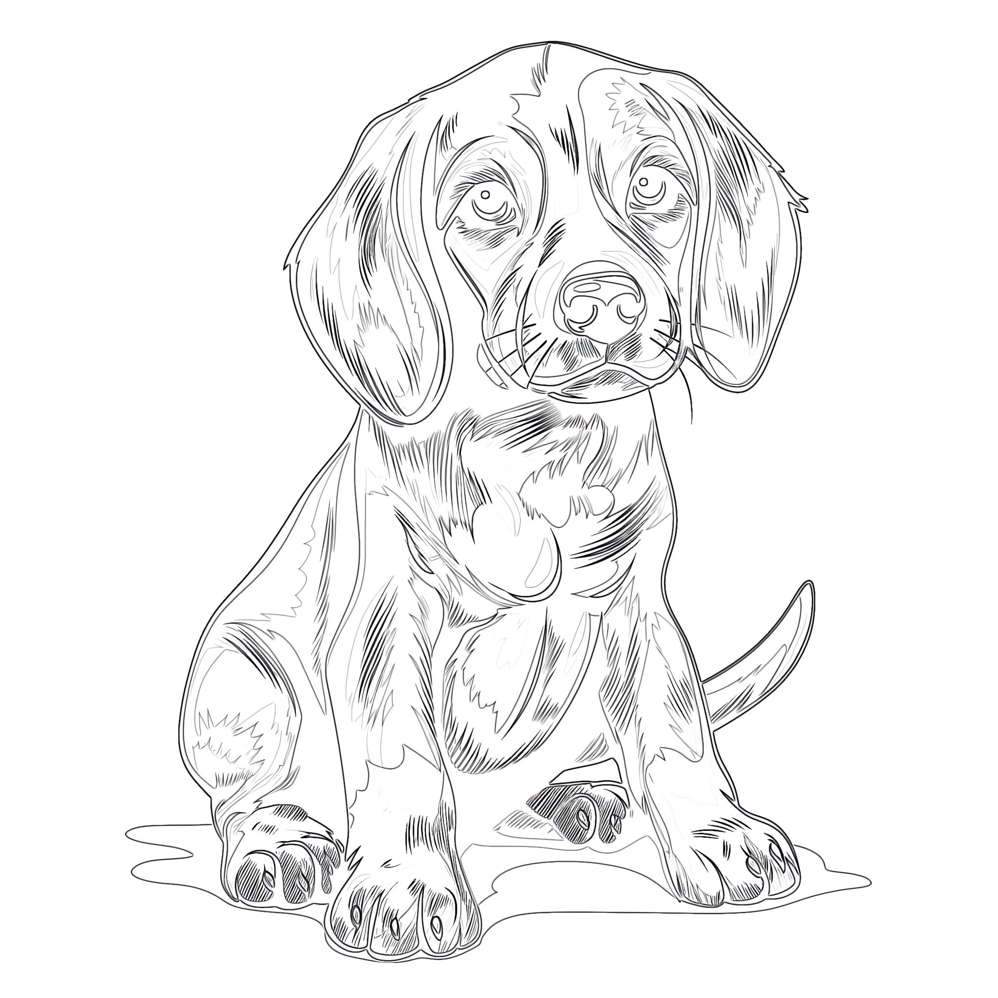 Beagle Dog Coloring Page Coloring - Beagle Dog Coloring Page 2048x2048 
