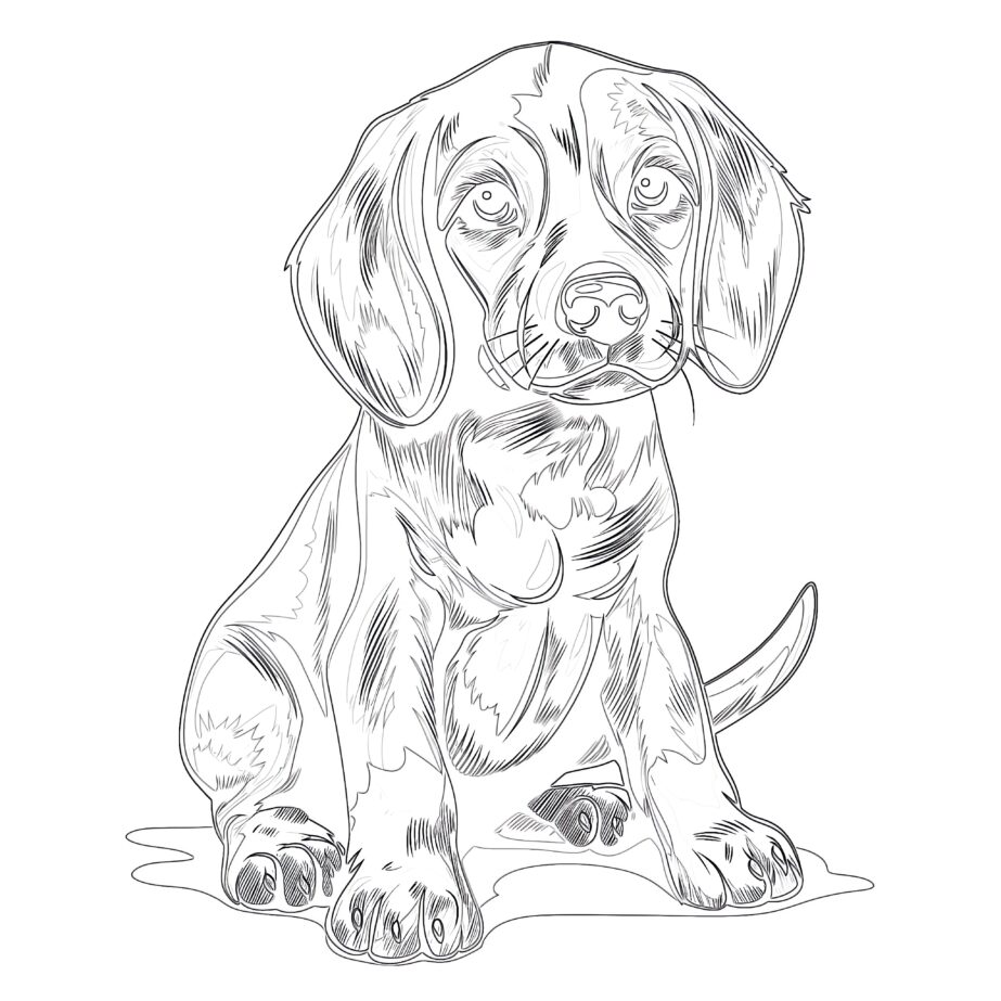 Beagle Dog Coloring Page