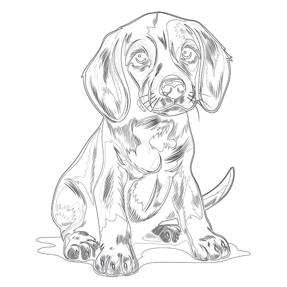 Perro Beagle Página Para Colorear