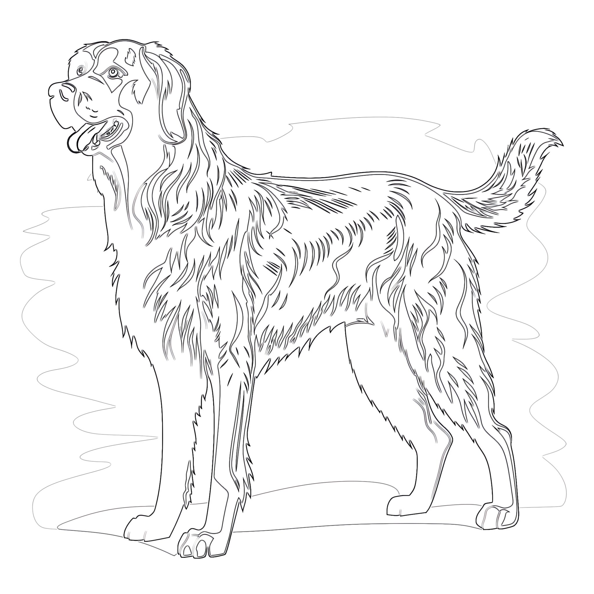 Black Dog Coloring Page | Coloring Pages Mimi Panda