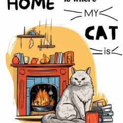 Kolorowanka Kot w Domu - Obraz pochodzenia