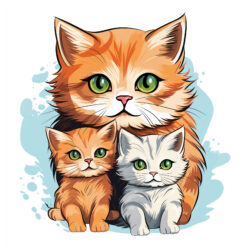 Cat with kittens - Origin image