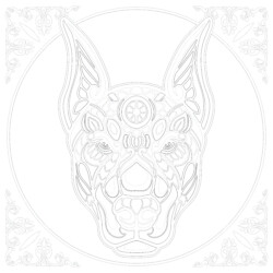 A Beware Of Dog - Printable Coloring page