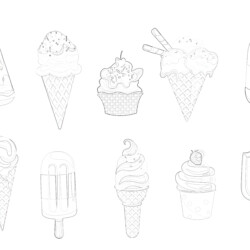 Ice Cream Collection - Printable Coloring page