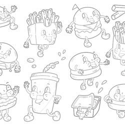 Food Products On Shop Self - Coloring page