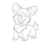 Corgi Puppy Coloring Page