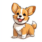 Corgi Puppy Coloring Page 2