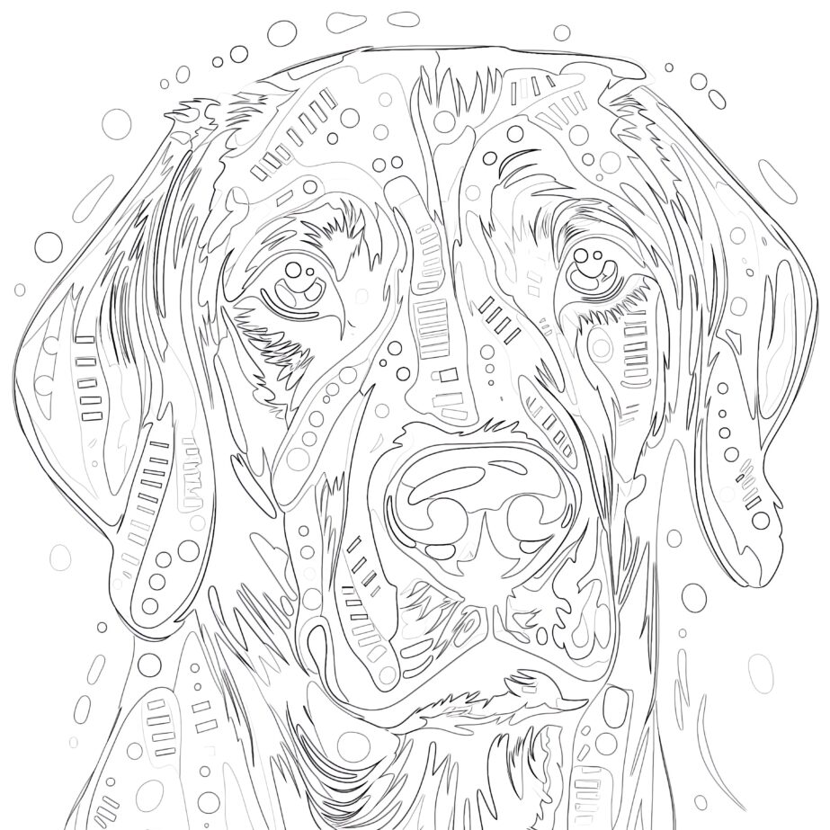 Dog Pop-Art Coloring Page
