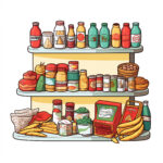 Food Products On Shop Self Coloring Page 2 2