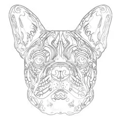 Bouledogue Français Page à Colorier - Page de coloriage imprimable