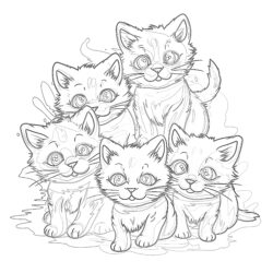 Funny Cats - Printable Coloring page