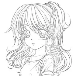 Manga Anime Fille - Page de coloriage imprimable