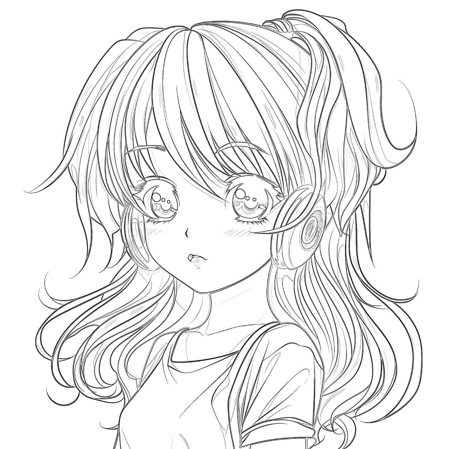 Manga Anime Girl Coloring Page