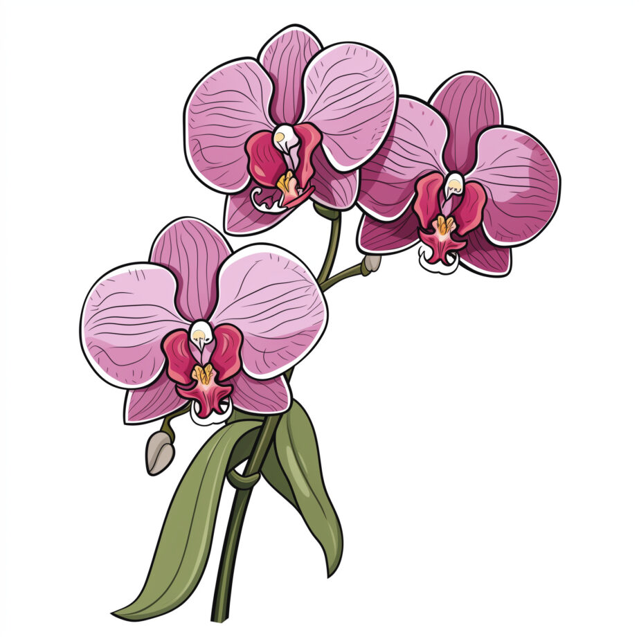 Orchid Flower Coloring Page 2Original image
