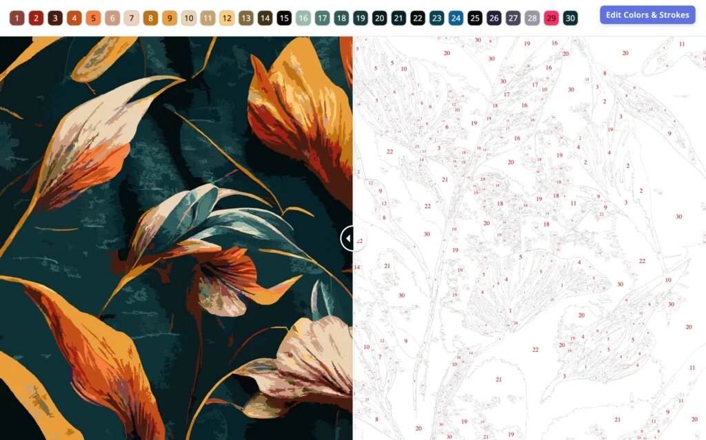 Paint by numbers Example