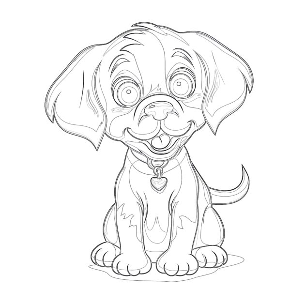 Puppy Dog Coloring Page | Coloring Pages Mimi Panda