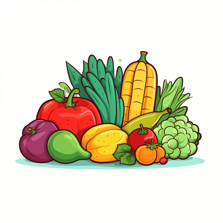 Vegetable And Fruit Coloring Page 2