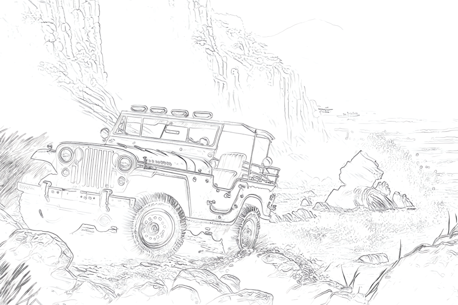 Extreme Travel Car - Coloring page