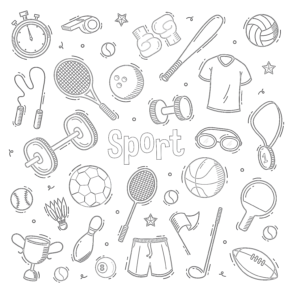 Hand Drawn Doodle Sport - Coloring page