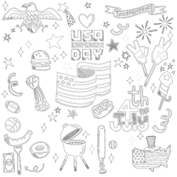 4th of July - Printable Coloring page