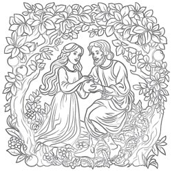 Adam and Eve Coloring Page - Printable Coloring page