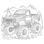 Adventure Off Road Big Monster Truck Coloring Page