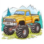 Adventure Off Road Big Monster Truck Coloring Page 2