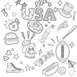 American Patriotic Symbols - Printable Coloring page