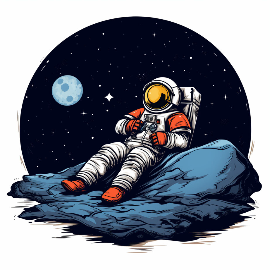 Astronaut Lying On The Moon Coloring Page 2