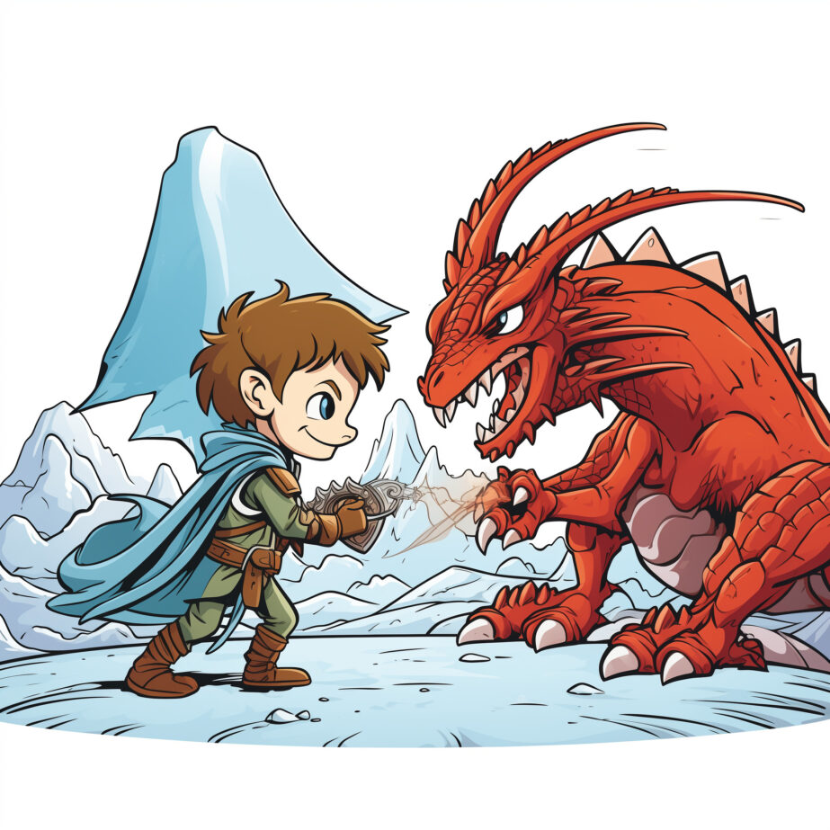 Battle Between Dragon And Elf Coloring Page 2