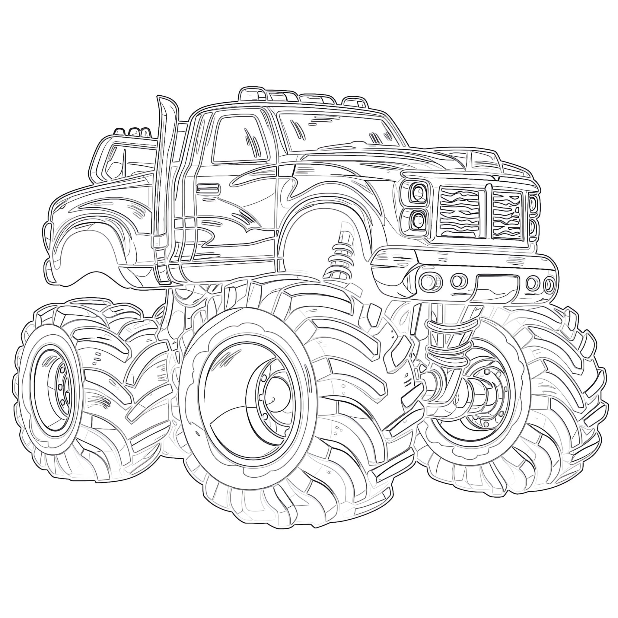 Monster Truck Coloring Page Ukraine Flag 