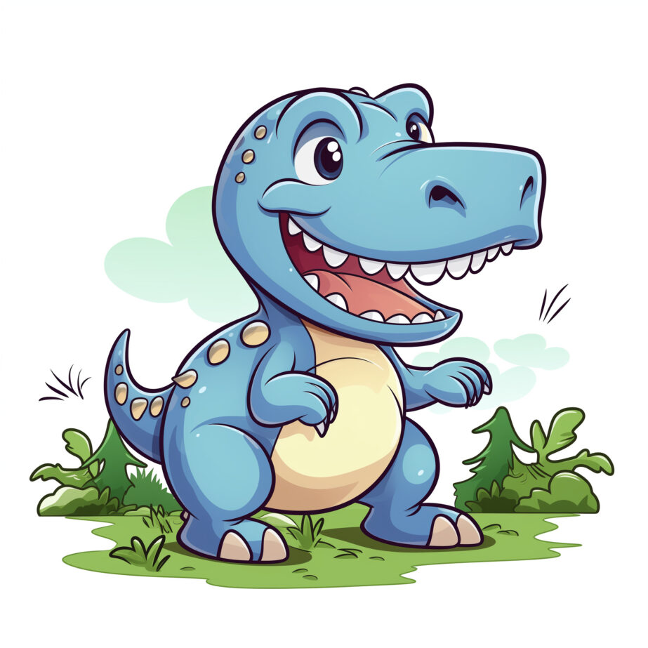 Cartoon Happy Tyrannosaurus Coloring Page 2