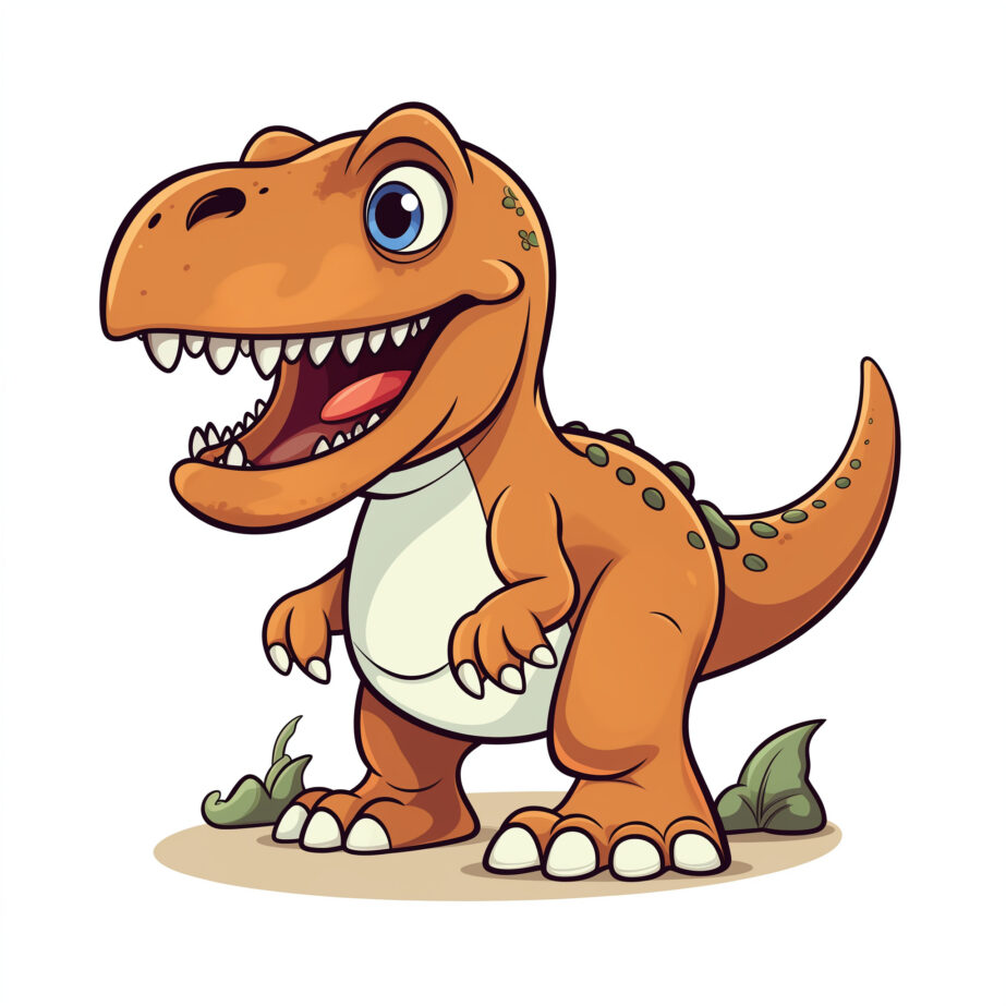 Cartoon Tyrannosaurus Coloring Page 2
