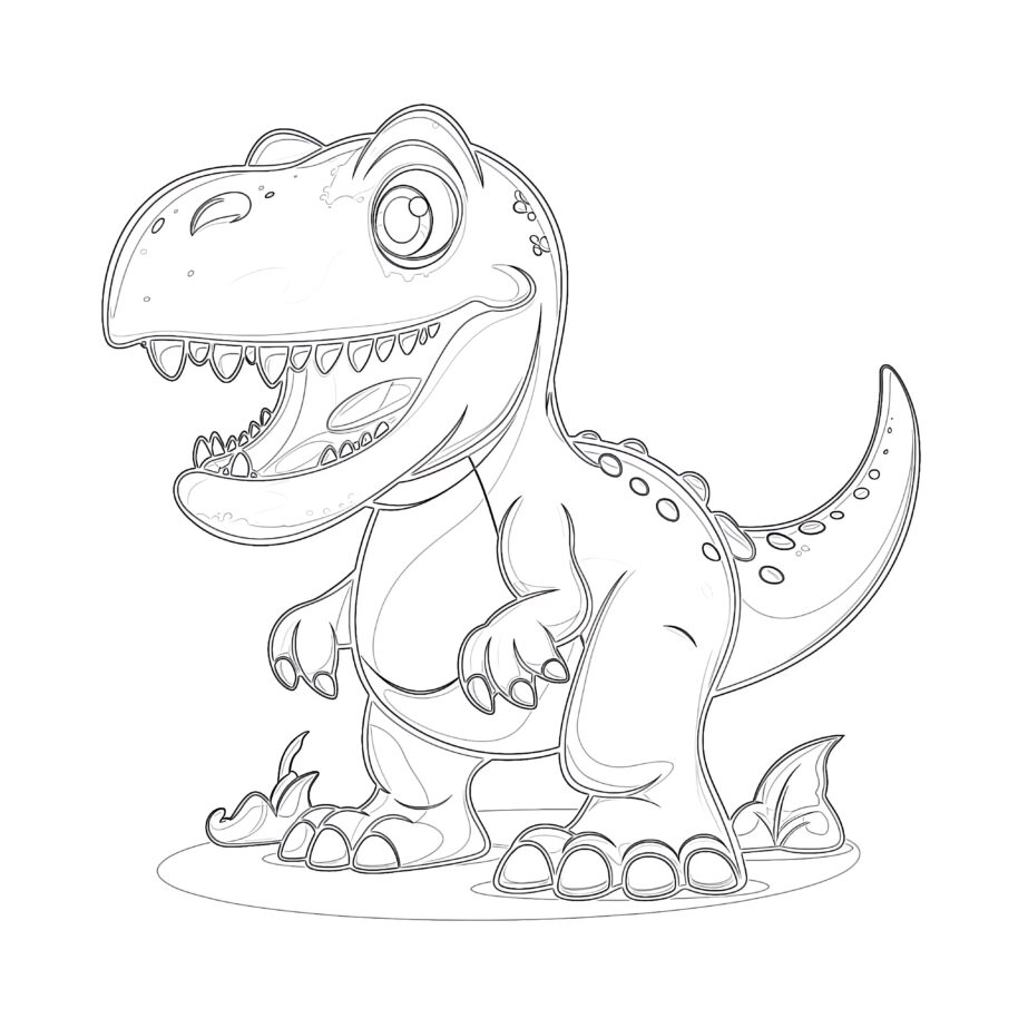 Cartoon Tyrannosaurus Coloring Page