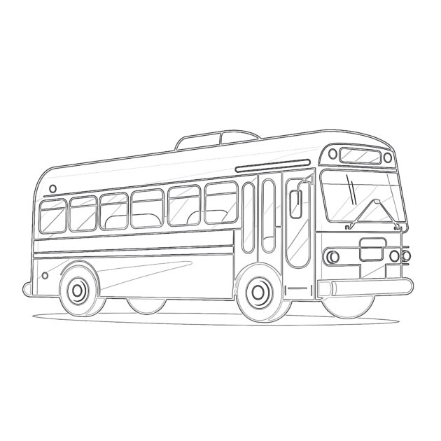 Printable City Bus Coloring Page - Mimi Panda