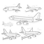 Collection Of Modern Airplane Coloring Page