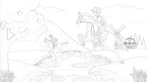 Horse Riding - Coloring page