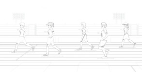 Men Is Sprint Race - Coloring page