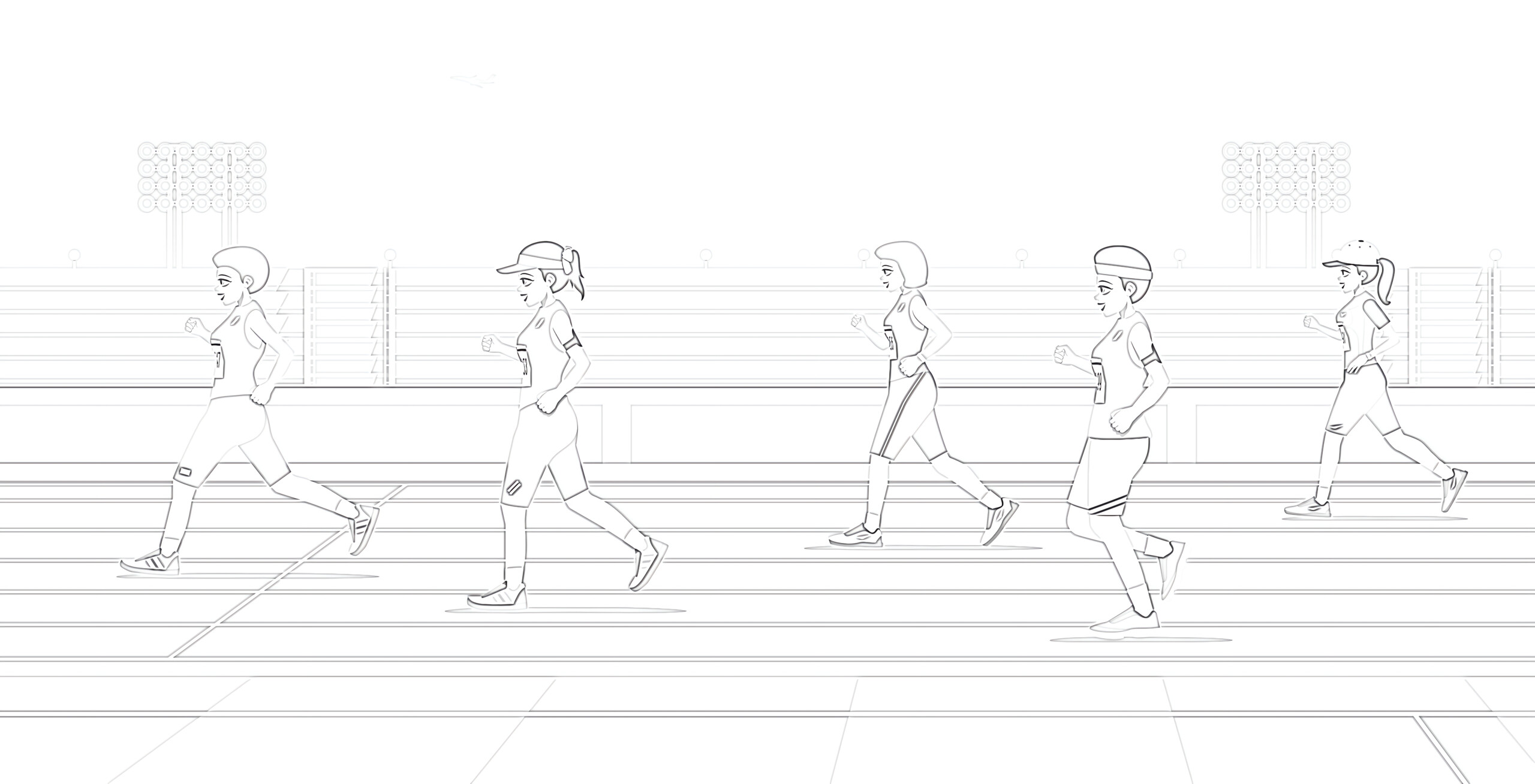 Men Is Sprint Race - Coloring page