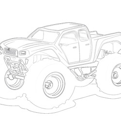 Monster Truck With Horns - Printable Coloring page