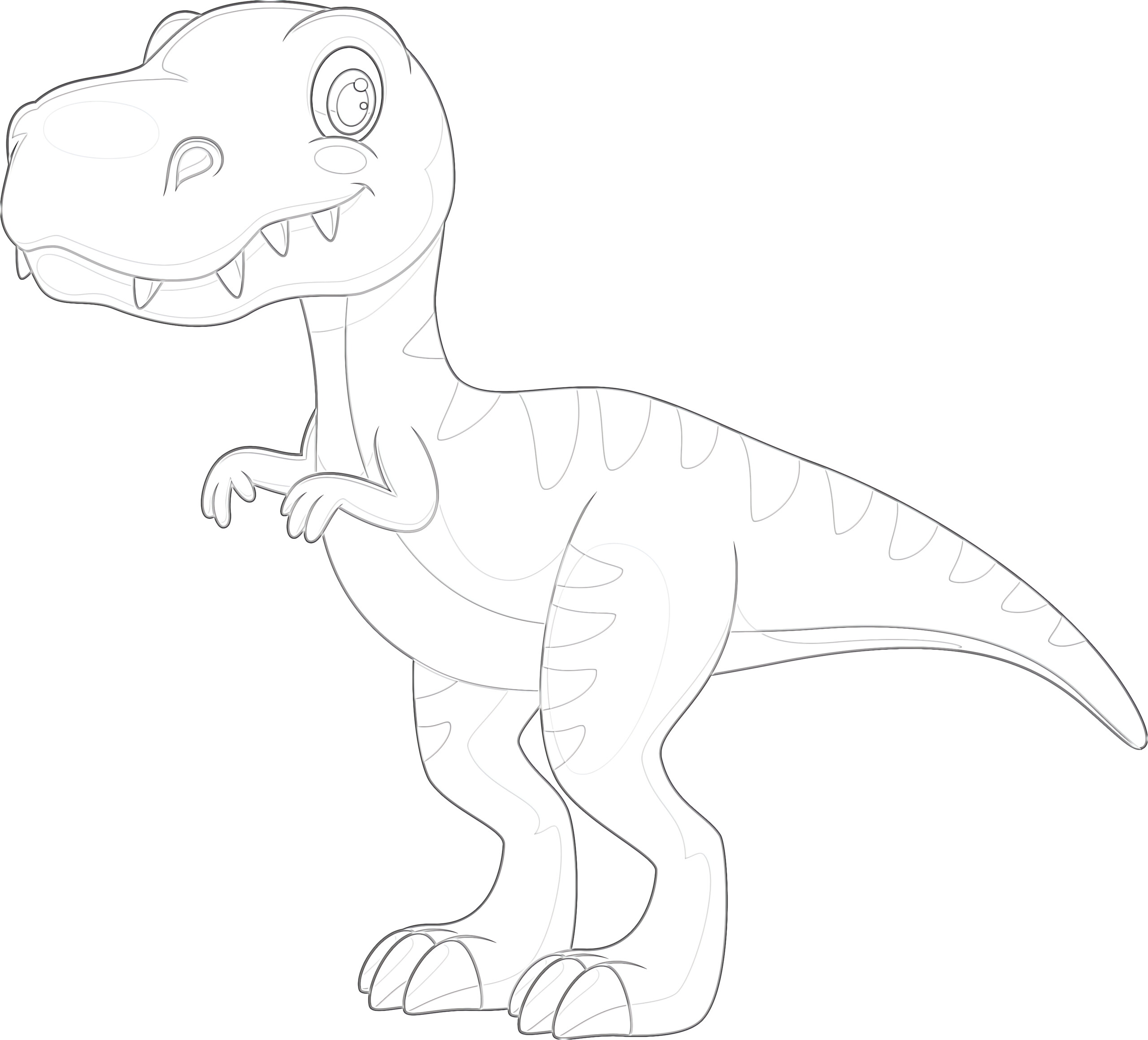 Cartoon Tyrannosaurus - Coloring page