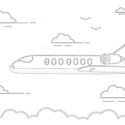 White Airplane - Coloring page