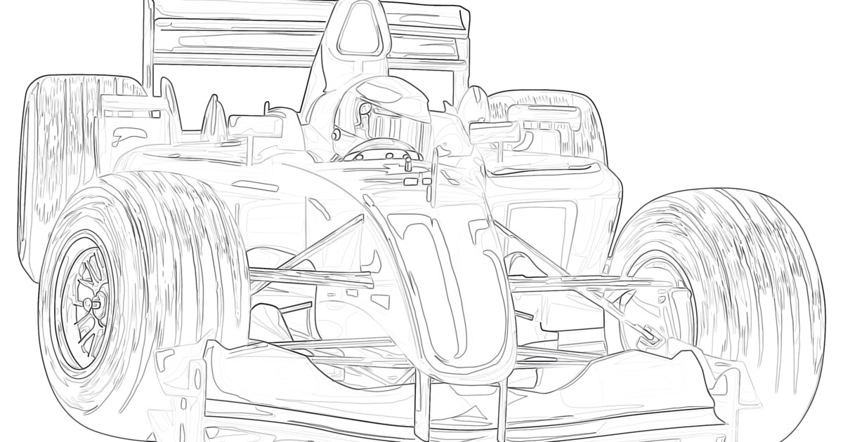 Racing Red Car coloring page Mimi Panda